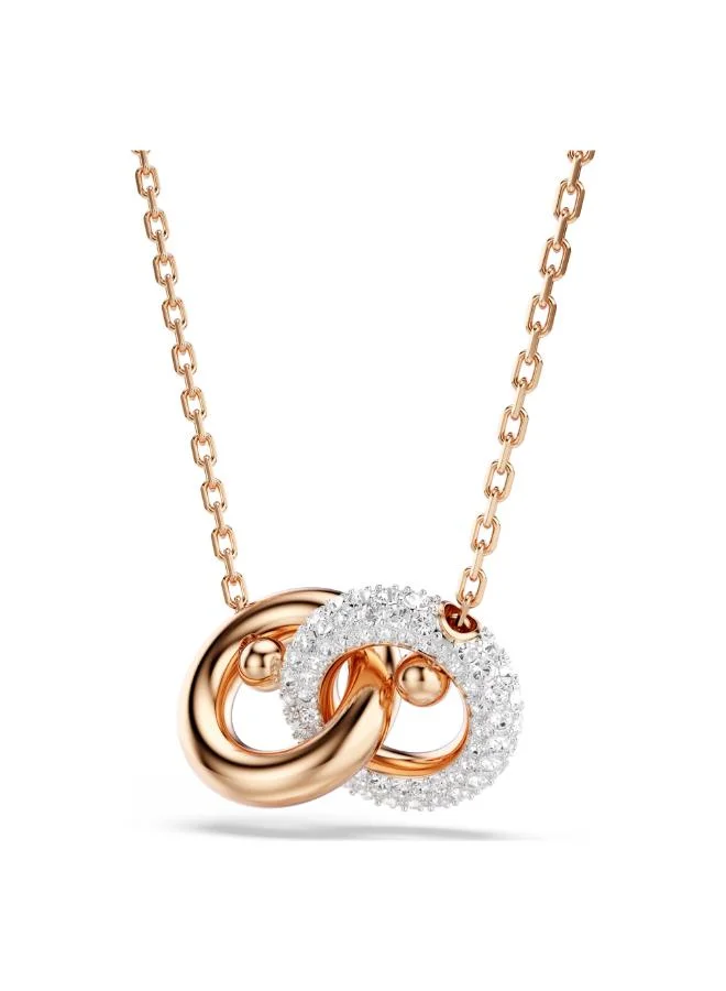 Swarovski  Dextera Small Crescent Rose Gold Tone Plated Pendant Necklace for Women | Best Price UAE